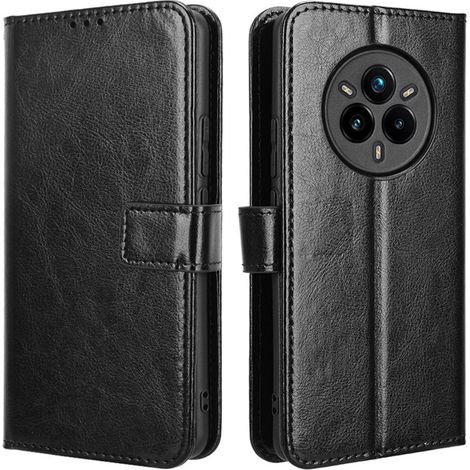 Funda tipo libro para Realme 14 Pro 5G, Crazy Horse Wallet, negra (1/5)
