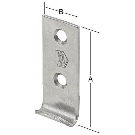 Fermoir 44x18mm droit. Inox V2A (Par 100) (1/2)