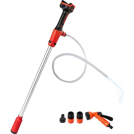 Pompe de transfert d'eau sans fil 18 V, pompe de puisard utilitaire submersible portable 2736 l/h et levage de 5 m pour jardin, étang, bateau, camping-car, barils de pluie (sans (1/5)