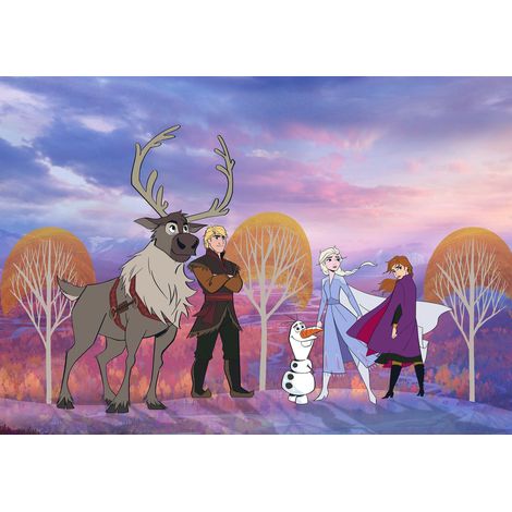 Papier Peint Intissé La Reine des Neiges Disney Forêt d'automne 400 cm x 280 cm (1/5)