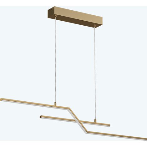 doporro Lampadario a Sospensione 18W, 105 cm, Metallo Base, Lunghezza Filo 100 cm, Altezza regolabile, Lampada da Soffitto a Sospensione per Camera da Letto e Soggiorno, Oro, Alivetta (1/5)