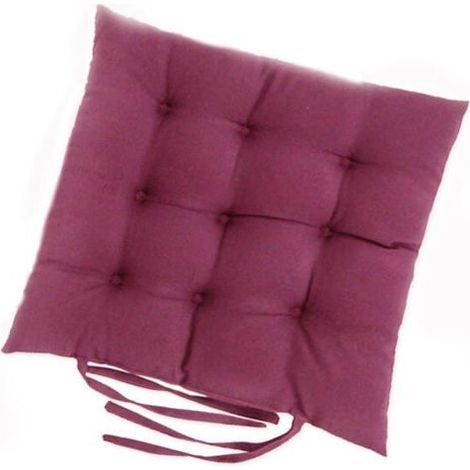 Coussinets de chaise - PZCC - 40x40 cm - Lot de 4 - Violet foncé - Garnissage 100% polyester (1/4)