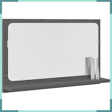 Miroir de salle de bain - 862525 - Chêne noir - Avec étagère - 60 x 10,5 x 37 cm (1/5)