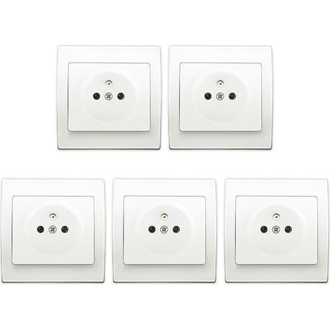 SIEMENS LOT 5 Prise 2P+T Blanc Delta Iris + Plaque basic Blanc (1/2)