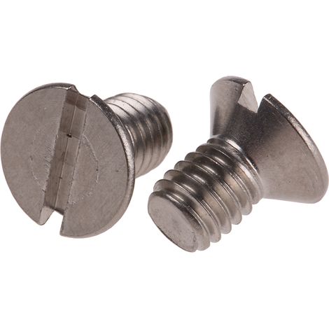 Vis à métaux RS PRO M6 à tête Fraisée fendue en Acier Inoxydable, 10mm ( Prix pour Sachet de 50 )