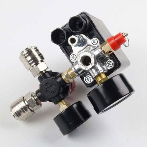 Pressostat - Compresseur D Air - Régulateur De Pression Avec Manomètre - 180 X 140 X 100 Mm - 1 Unite