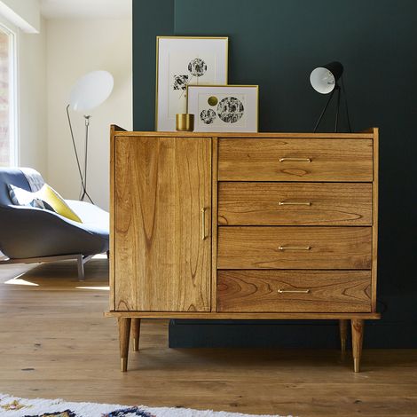 Commode en mindi massif 105 cm (1/5)