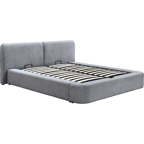 Letto contenitore 180 x 200 cm Tessuto Grigio - JUDALO di Maison Céphy