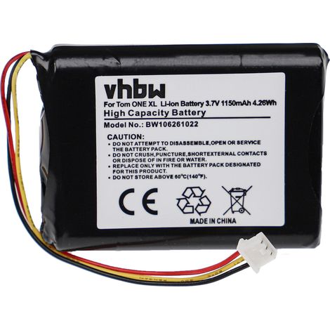 vhbw Battery Replacement for Maxwell IPC653443 for GPS Navigation System Sat Nav (1150 mAh, 3.7 V, Li-Ion)