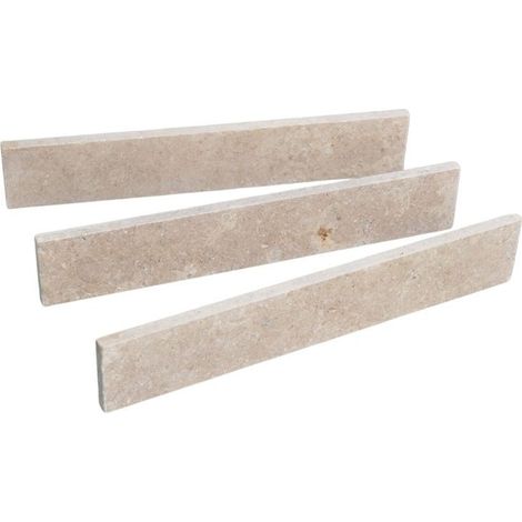 Plinthe pierre naturelle Sinaï Beige Vieillie - 40,6x7x1,2 cm - À l'unité - Ti'ma Stone (1/3)