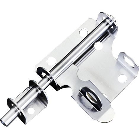 Serrure à pêne coulissant de 10 cm (4 pouces) pour portail, cylindre de serrure en acier inoxydable avec trou pour cadenas et moraillon de sécurité (1/5)