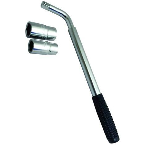 Llave de vaso para rueda de coche SS5324 - Mango extensible - Tamaños de vaso: 17 mm, 19 mm, 21 mm, 23 mm - Compatible con todos los vehículos estándar (1/4)