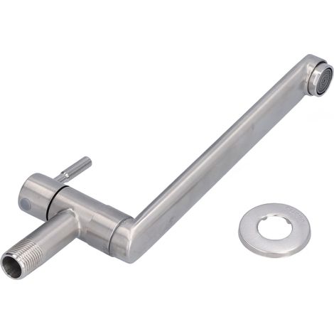 Robinet d'eau allongé G1/2 en acier inoxydable 304, robinet d'eau froide simple pour cuisine, balcon, piscine (1/5)