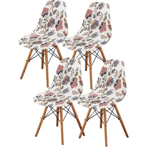 Housse de Chaise Salle à Manger Universel, Housse de Chaise Scandinave Extensible Couverture de Chaise, Chair Cover Protects Chair Décoration Bouquet,Restaurant (Early Summer 4-Piece Set)