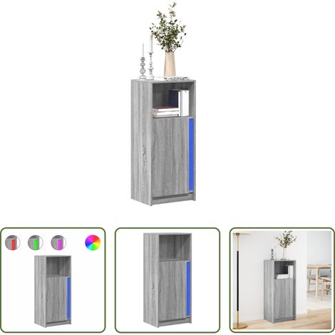 LED-Beleuchtung - LED-Sideboard Grau Sonoma 42,5x34x100 cm Holzwerkstoff (1/5)