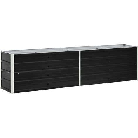 Lit surélevé de jardin Acier galvanisé 240x40x45 cm Anthracite (1/5)