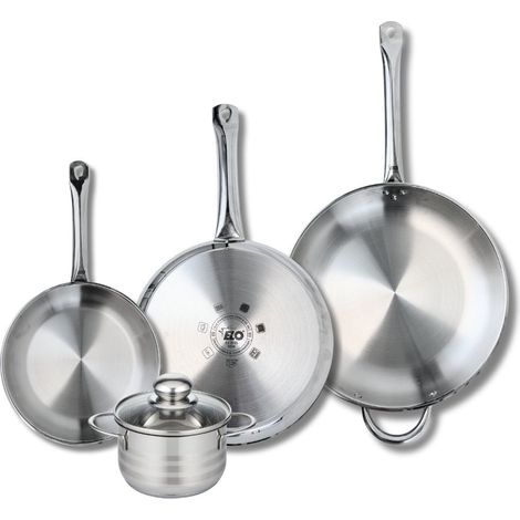 Ensemble de 3 Poêles de cuisson 24, 28 et 32 cm et 1 faitout 14 cm Elo Profi Brillant (1/5)