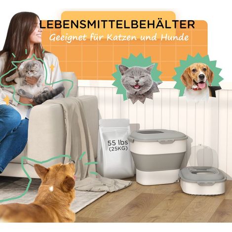 Faltbarer Lebensmittelbehälter, max. 25 kg Fassungsvermögen, mit Zubehörset, 44 x 32 x 37 cm, grau (1/5)