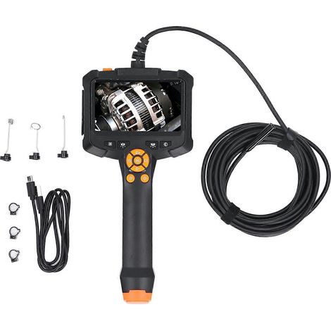 4,3-Zoll-Inspektionskamera mit Doppellinse (8 mm), handliches Rohrinspektions-Endoskop mit 8 verstellbaren Linsen