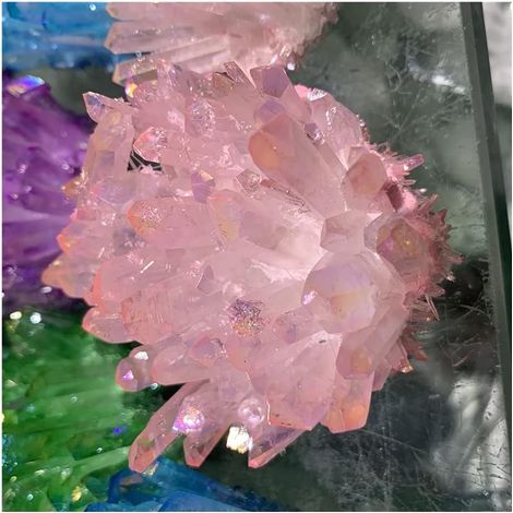 Incroyable Pierre Vert Violet Ange Quartz Titane Bismuth Silicium Arcs-en-Ciel Pierres et Naturels Collections de la Maison (1/5)