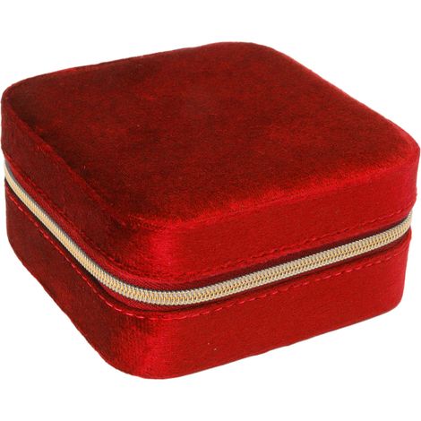 Boîte à Bijoux de Voyage en Velours 2 Étages - Coffret de Rangement Portable pour Colliers, Bracelets, Boucles d'Oreilles et Bagues (1/5)