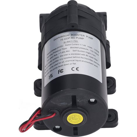 Pompe à eau surpresseur à membrane DC 24V 36W 75G, auto-amorçante, filetage interne 3/8, atomisation, sans adaptateur, emballage carton blanc avec mousse protectrice (1/5)