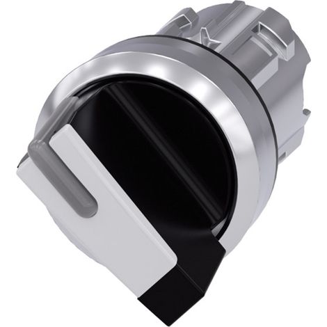 Siemens 3SU10522BF600AA0 3SU1052-2BF60-0AA0 Knebelschalter Frontring Metall, Hochglanz Schwarz, Wei (1/3)