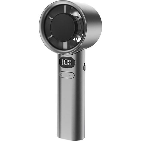 Ventilador personal de mano,carga USB,ventilador portátil con pantalla LED,batería de larga duración,gris (1/2)