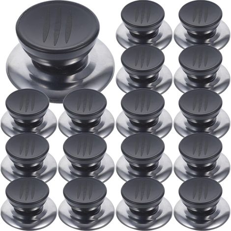 20 pomos universales de plástico y vidrio para tapas de ollas y sartenes, mangos resistentes a altas temperaturas, accesorios de repuesto para tapas de utensilios de cocina.