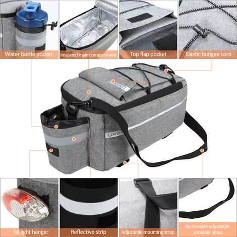 Coffre isolé sac isotherme Cycle vélo support arrière stockage bagages réfléchissant vtt vélo sacoche épaule (1/5)