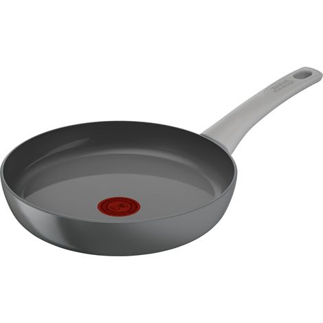 Tefal Padella 28 cm, Induzione, Rivestimento antiaderente in ceramica, Indicatore di cottura Thermo-Signal, Eco-design, Cottura sana, Made in Francia, Renew On C4270632, Grigio (1/5)