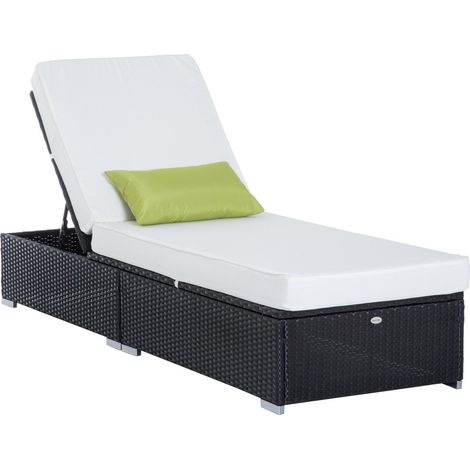 Transat Grand Confort , Résine Tressée Crème & Aluminium Noir , Dossier Réglable 10 Positions (1/5)