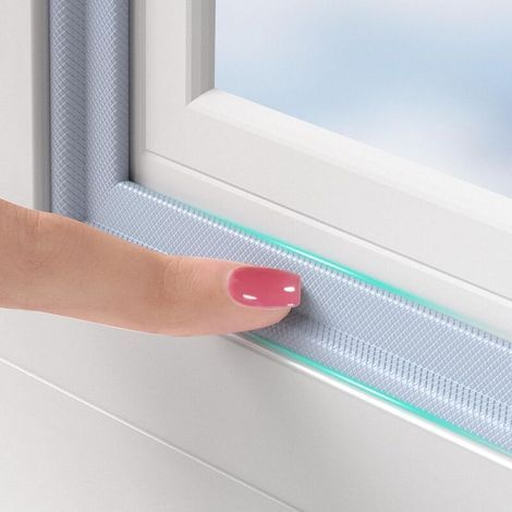 Joint Fenetre Isolation pour Fênetre Porte Isolant Anti Froid - Double Joint Isolation Porte d'Entrée - Joint Etancheite Mousse Adhesive Isolation Phonique Thermique Contre le Froid (Gris 6M) (1/4)