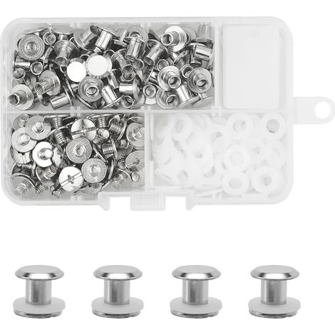 60 Set Chicago Screw Post M5x6mm Kit de vis de reliure (Silver) (1/5)