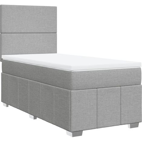 Maison Exclusive - Boxspringbett mit Matratze Hellgrau 100x200 cm