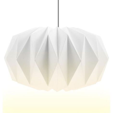 Abat-jour en papier design : abat-jour nordique pliable en papier créatif, abat-jour décoratif, lanterne en papier, moderne, pour suspension - Ø 43 cm (1/4)