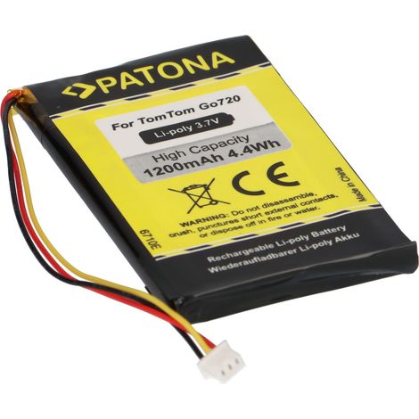 PATONA passend für TomTom Go 520 530 630 720 730 920 930 530 Live 630 Live – 3,7Volt 1200mAh (1/5)