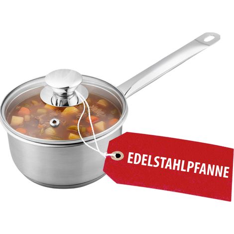 Stielkasserolle MagicHome Chloe, 14 cm, 1 Lit., mit Glasdeckel, Edelstahl (1/5)