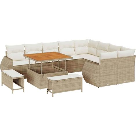 Maison Exclusive - Set Divano da Giardino con cuscino 12 pcs beige e panna