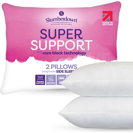 Slumberdown Cosy Nights Super Support Pillow, Firm Support, 2 Pack