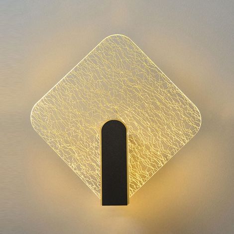 Lampe Murale LED avec Lumière Chaude Dimmable, Applique en Acrylique et Soie Dorée 5W pour Salon, Chambre, Couloir et Bureau, Design Moderne et Élégant (1/4)