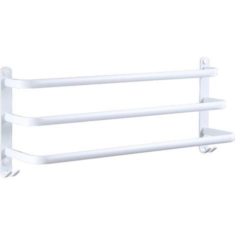 Porte-serviette Salle de Bain,Barres Porte Serviettes Mural blanc (1/2)