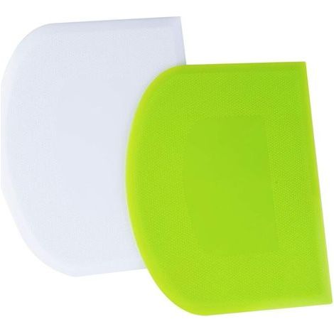 2pcs Corne Pâtisserie 12x9,5cm, Coupe-pâte Grattoir a Pâte en Plastique pour Cuisine (1/4)