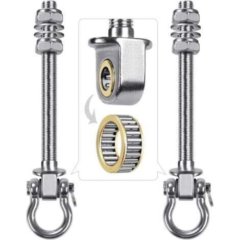 Ulisem 2er-Pack Schaukelaufhänger mit Kugellagern aus Edelstahl 304 für Holz- und Metallbalken, perfekt zum Aufhängen von Hängematten, Yoga-Schaukeln und Verandaschaukeln.