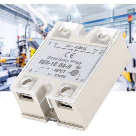 Relais statique (interrupteur sans contact CC/CA) SSR avec dissipateur thermique en aluminium SSR-10 DA H (1/5)
