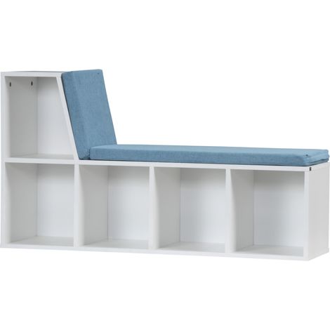 Bibliothèque Banc 2 en 1 JACADI bleu chiné et blanc (1/4)