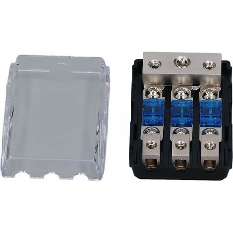 Porte-fusible Audio de Voiture, Répartiteur de Bloc de Distribution D'autoradio 1 en 3 Sorties Porte-fusible D'amplificateur Audio ANL 60A Universel pour Voiture, Camion, Bateau, Yacht, Camping-car