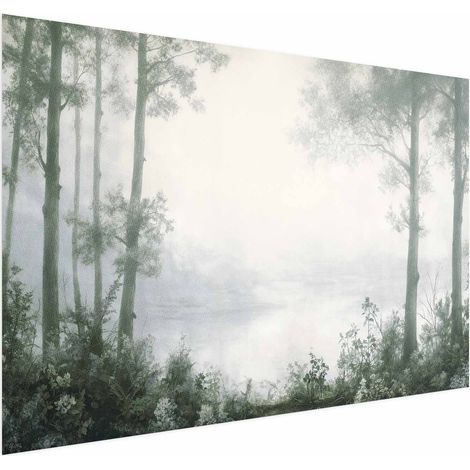 Poster – Ein Wald und ein Teich in patiniertem Grün (1/4)