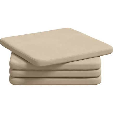 Seat Cushions 4 pcs Cream 40 x 40 x 3 cm Microfibre Fabric vidaXL