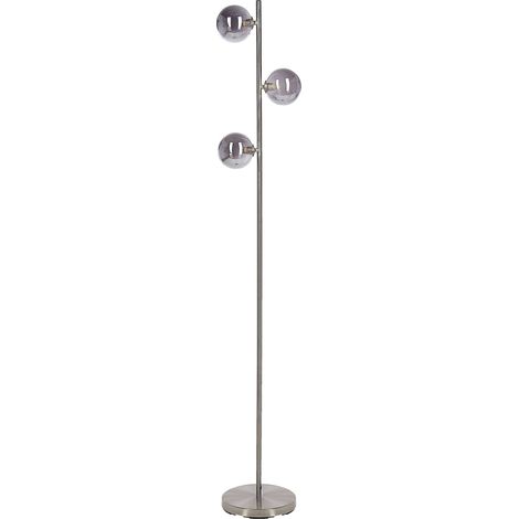 Lampada da terra in metallo con 3 luci metallo argento chiaro Ramis